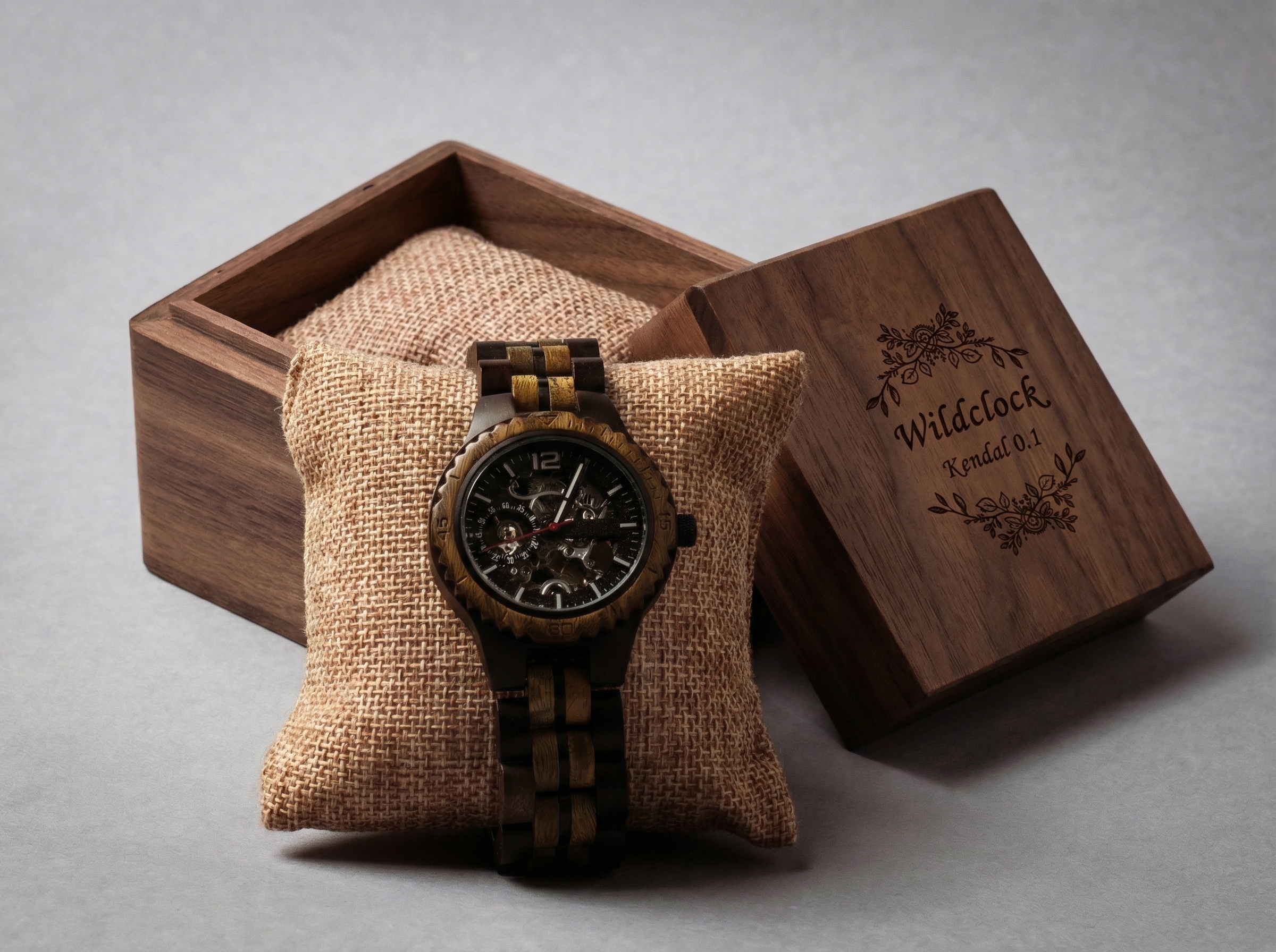 WildClock Kendal 0.1 w drewnianym pudełku