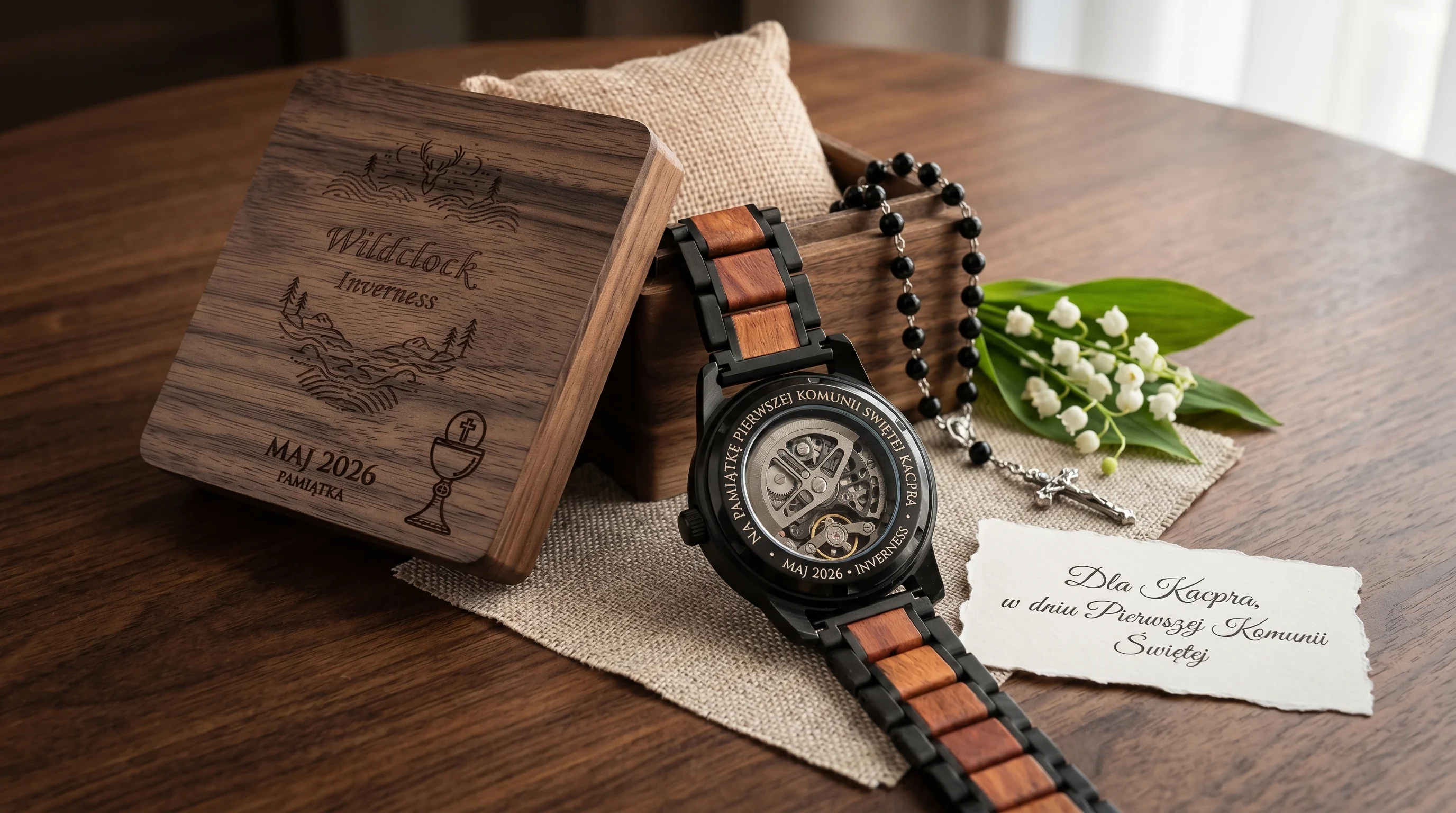 WildClock Inverness grawer komunijny Na Pamiątkę Pierwszej Komunii Świętej